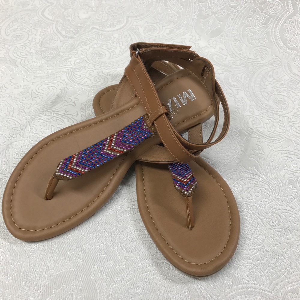 MIA t-strap sandals boho style.
